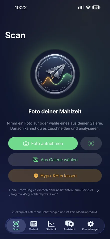 Zuckerpilot App, Ansicht 4
